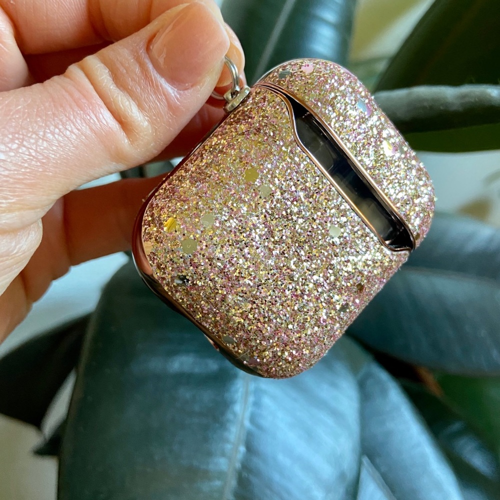 NIB AirPods Glitter Hard Case in Rose Gold